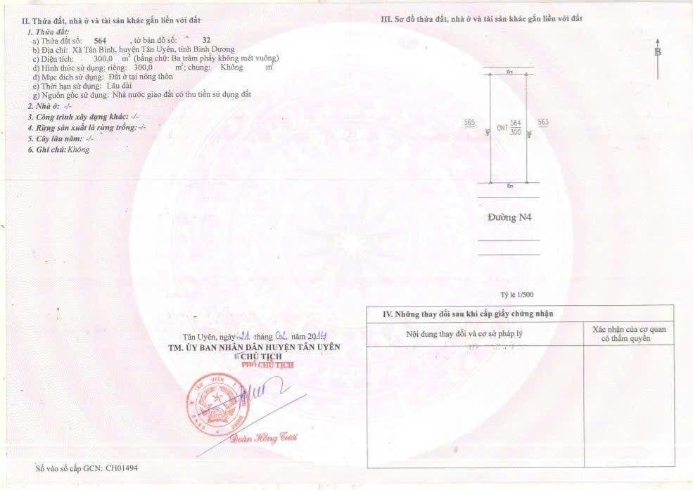 Lô đất đẹp 10m x 30m. 300m2 thổ cư p. vĩnh tân đường đẹp