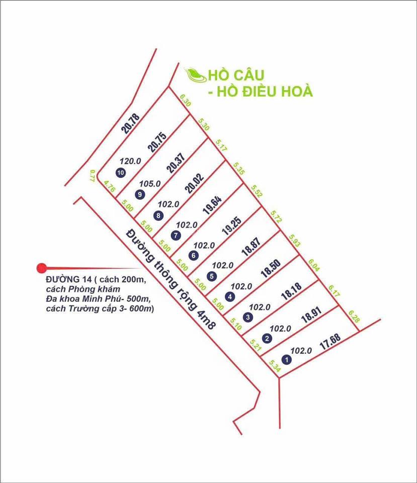 Cc cần thanh khoản lô đất 102m² full thổ cư phú thịnh  xã kim anh  tp hà nội