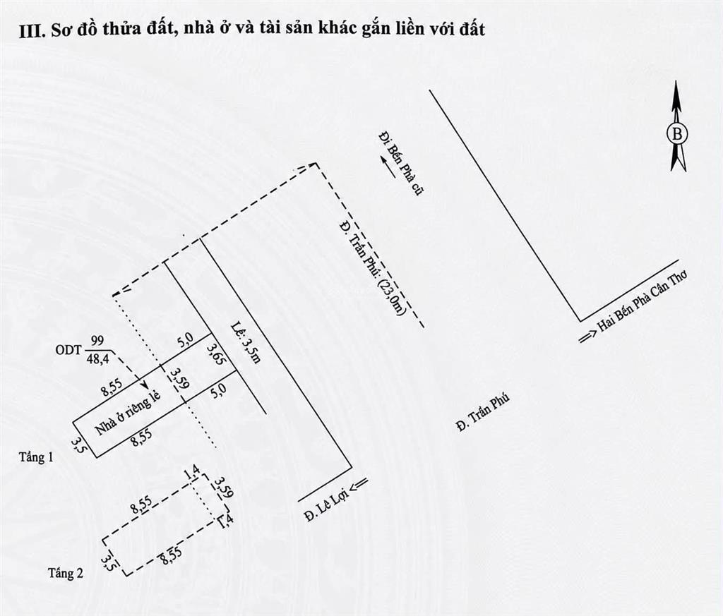 Nắm chủ bán nhà 2 tầng mặt tiền đường trần phú