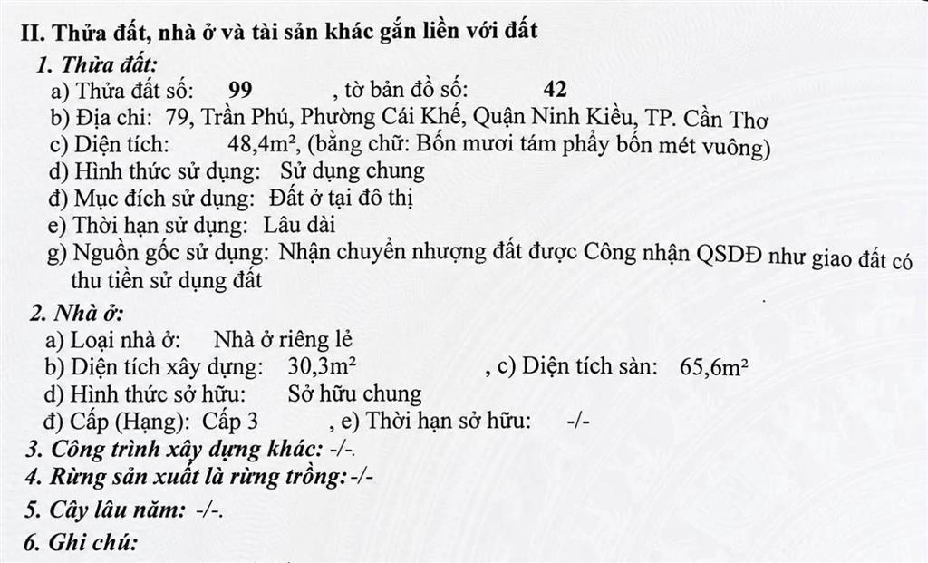 Nắm chủ bán nhà 2 tầng mặt tiền đường trần phú