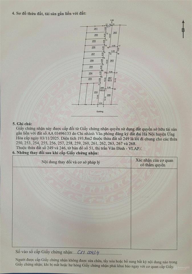1,75 tỷ  50m2, mt 10m , tại nguyễn thượng hiền, thị trấn vân đình, ứng hòa, hà nội,