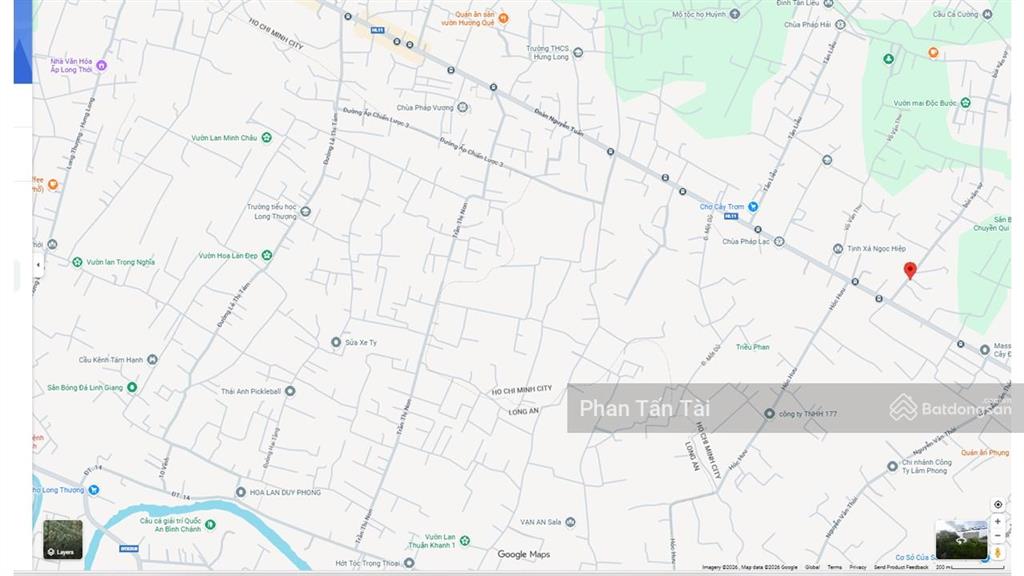 Hưng long mới  đất ở mặt tiền bùi văn sự 95m2 ngang 5m ra hl11  đoàn nguyễn tuấn 100m  hướng đb