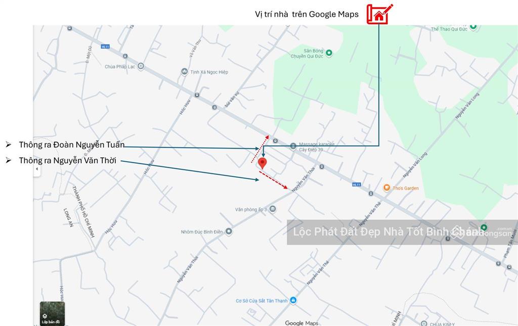 Nhà ở 2 tầng 103,2m² (5,2x20m), ô tô đến cửa thông ra đoàn nguyễn tuấn  hưng long  giá 4,6 tỷ tl