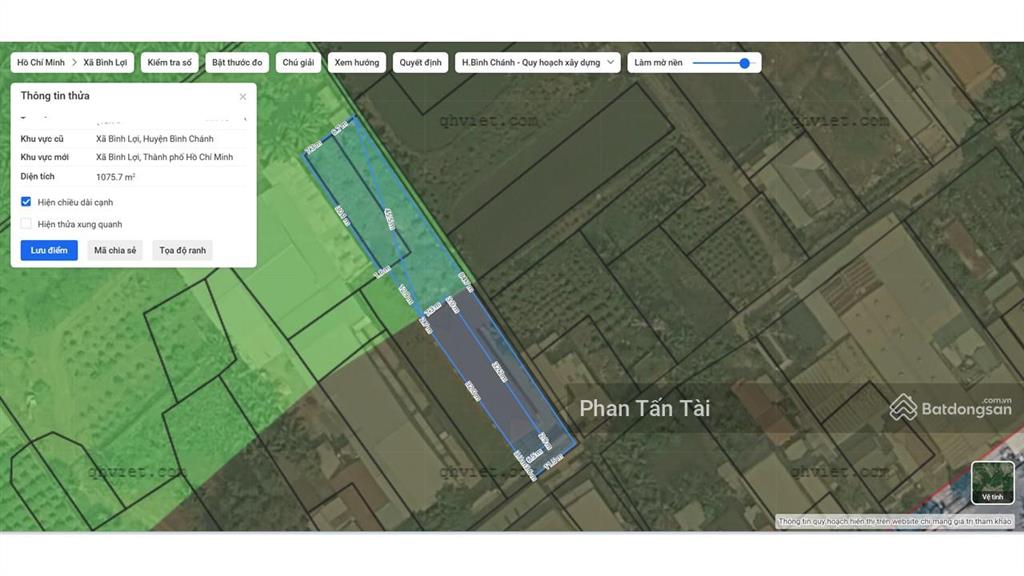 9tỷ tl mạnh nhà vườn bình lợi 1075.7m2 đường vườn thơm ngang 11.5m thổ cư 264m2 đường trước nhà 6m