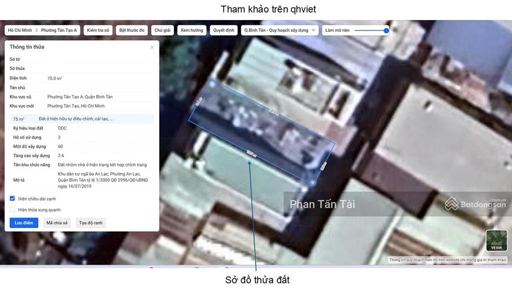 Bán đất 75m2 hẻm 6m trần đại nghĩa tân tạo a bình tân, 5x15m sổ riêng, xây 26 tầng, giá chỉ 3,4 tỷ