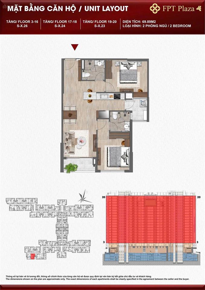 3 tỷ 660 cho hàng vip  hướng nam plaza 4  tầng cao 2pn 70 m2