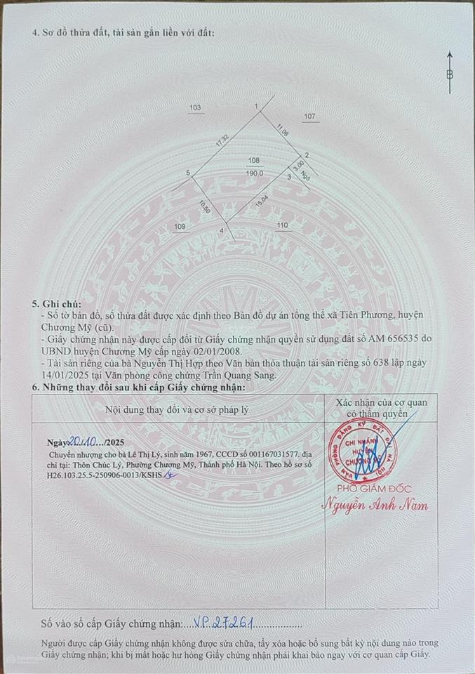 Bán đất tại ngõ ngã tự chợ cống phường chương mỹ, hà nội cách ql6 70m. dt sổ 190m2 full đất ở