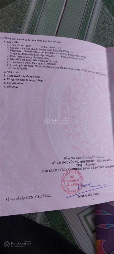 Chính chủ bán đất xã xuân thành, huyện xuân lộc, đồng nai.  0917 174 ***