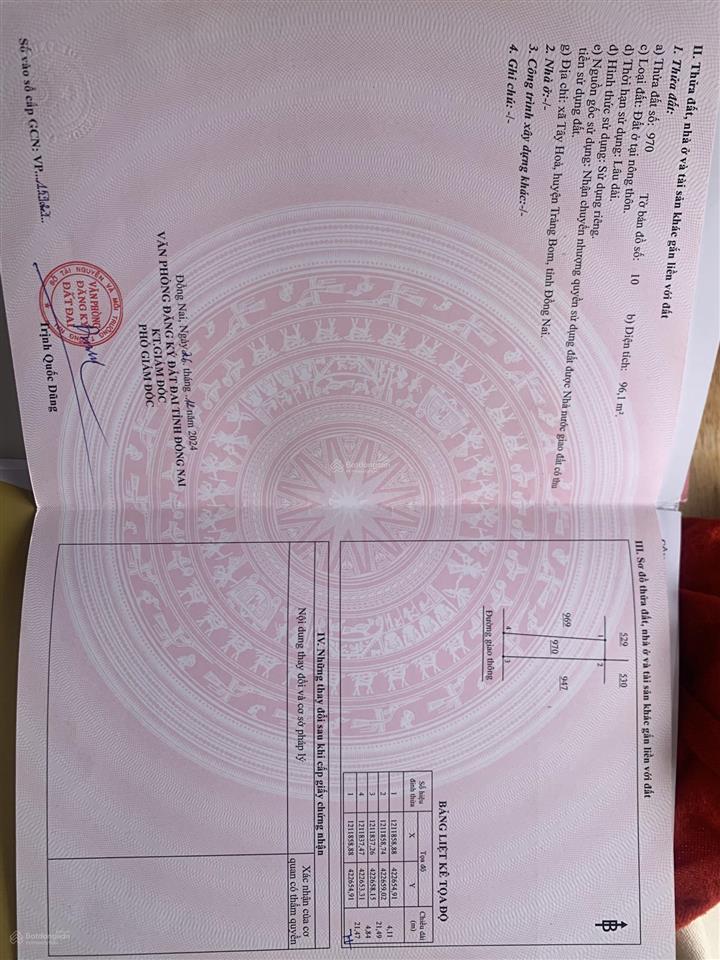 Bán gấp đất tại đường tây hòa 5, xã hưng thịnh, trảng bom, đồng nai, 4,4 tỷ, 96m2