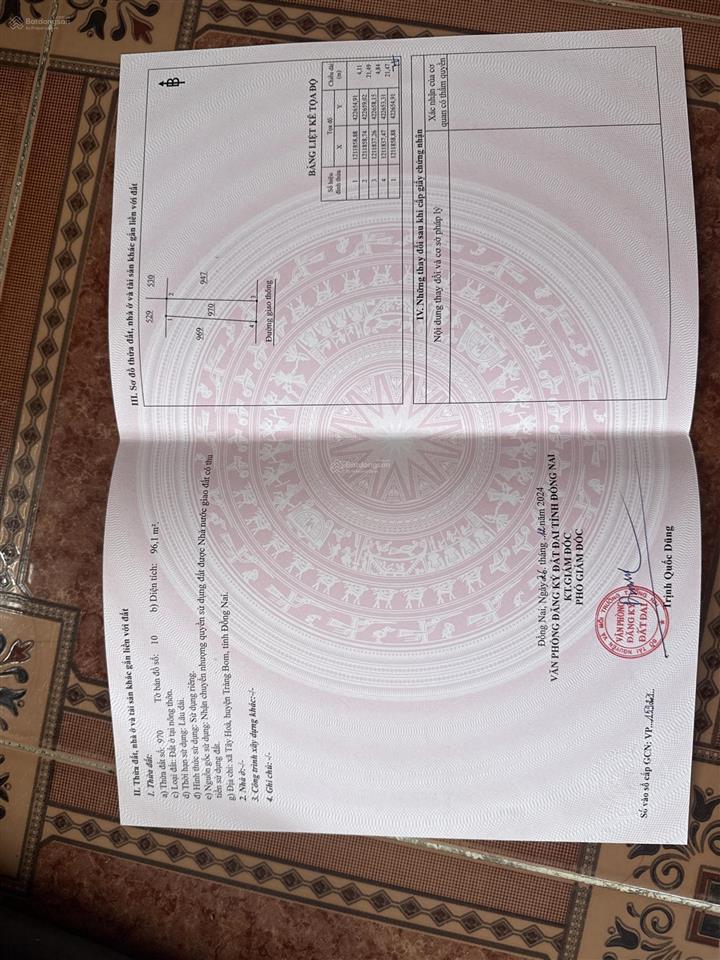 Bán gấp đất tại đường tây hòa 5, xã hưng thịnh, trảng bom, đồng nai, 4,4 tỷ, 96m2