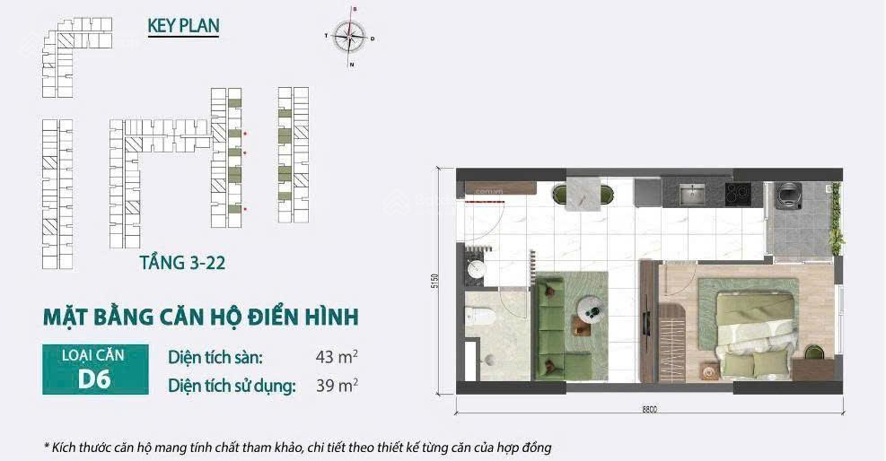 Chỉ 108 triệu đợt đầu sở hữu căn hộ 43m ngay trung tâm biên hòa, ck lên tới 8.5%, sổ lâu dài..