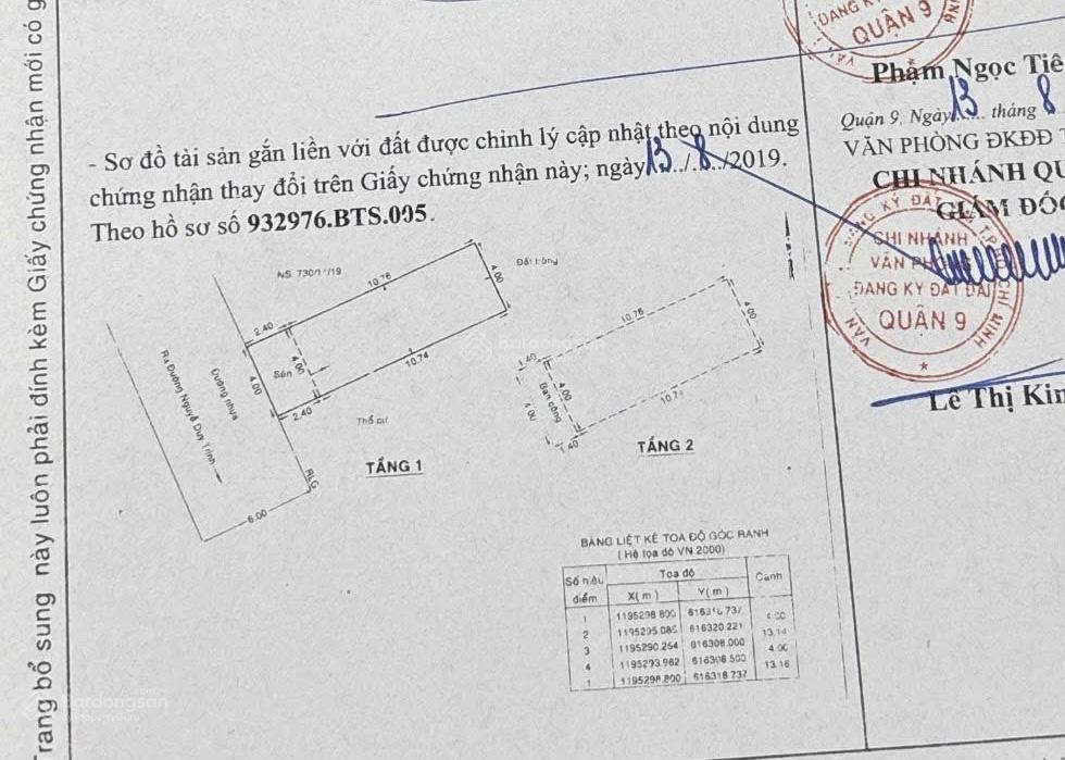 Hàng hiếm bán đất tặng nhà lầu kiên cố đường lã xuân oai, đi bộ ra ủy ban đang cho thuê 7 tr/th
