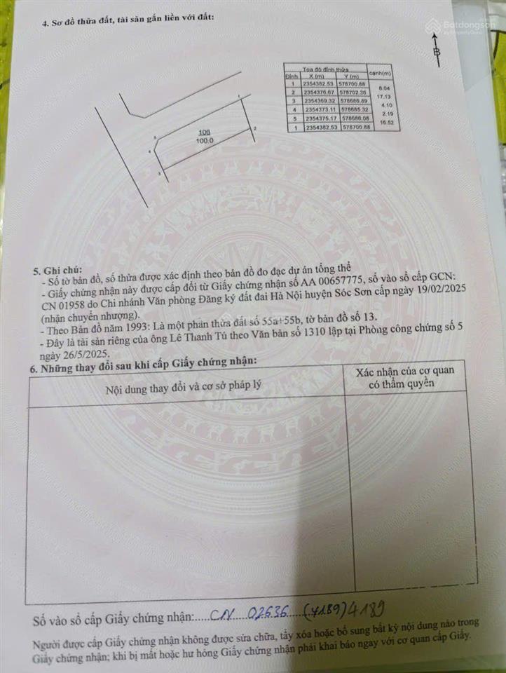Chính chủ em tú mở bán lô đất góc 100m² hiếm tại tđc minh trí  sóc sơn (kim anh  hà nội) 2, x tỷ