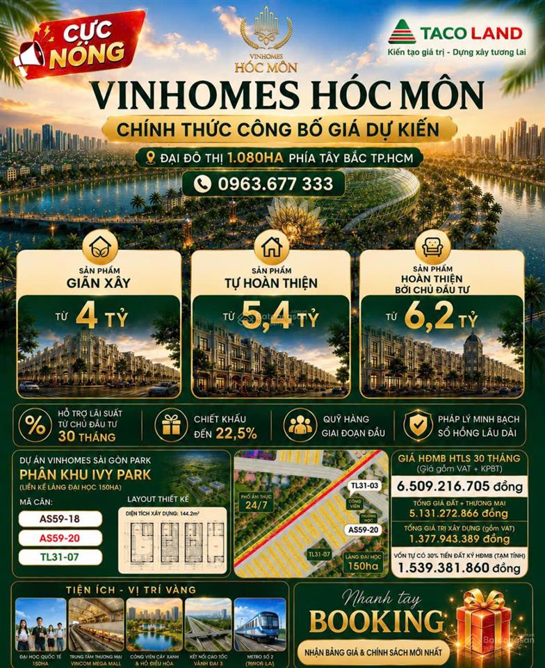 Vinhomes saigon park hóc môn, xã xuân thới sơn, tp. hồ chí minh
