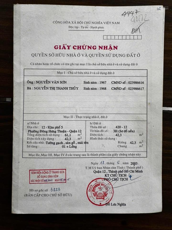 Bán nhà mặt phố 12 đht 31, nguyễn văn quá, 6,2 tỷ, 43m2 giá tốt