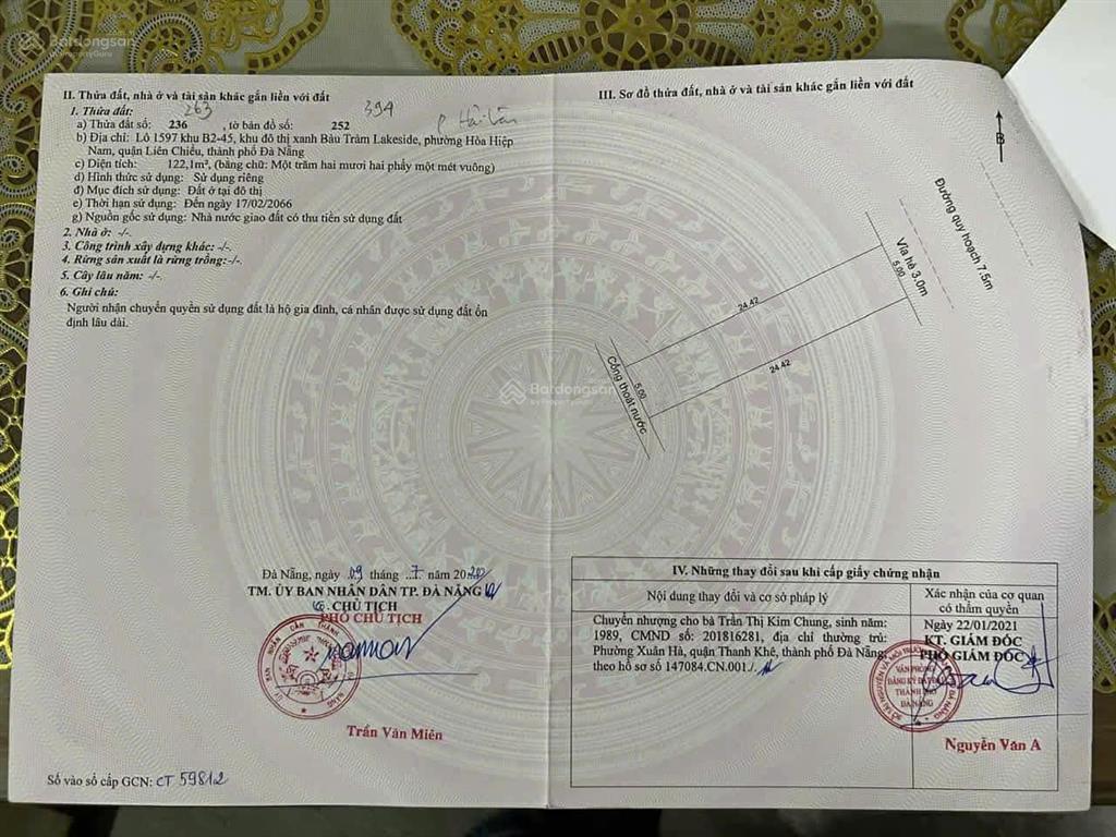 Bán đất trung lập 1122m2trục thông chung cư  đường 7,5m giá 4,85 tỷ tl