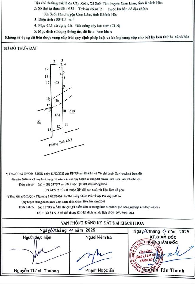 Bán đất mặt tiền đường tỉnh lộ 3, với 9.2 tỷ sở hữu 5048 m2