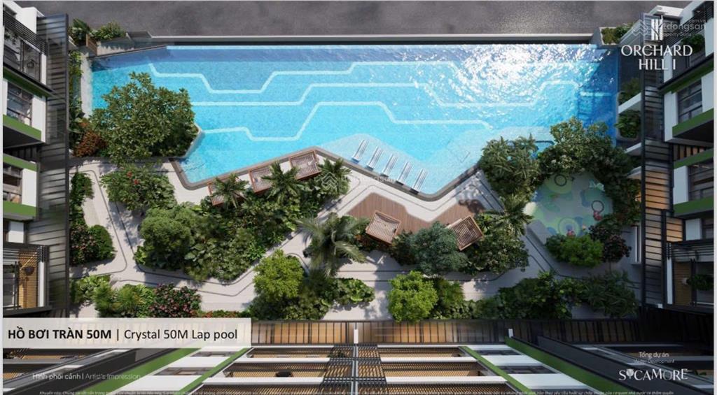 Orchard hill 3pn góc 125m2  view trực diện hồ bơi hướng đông nam giá 5.45 tỷ