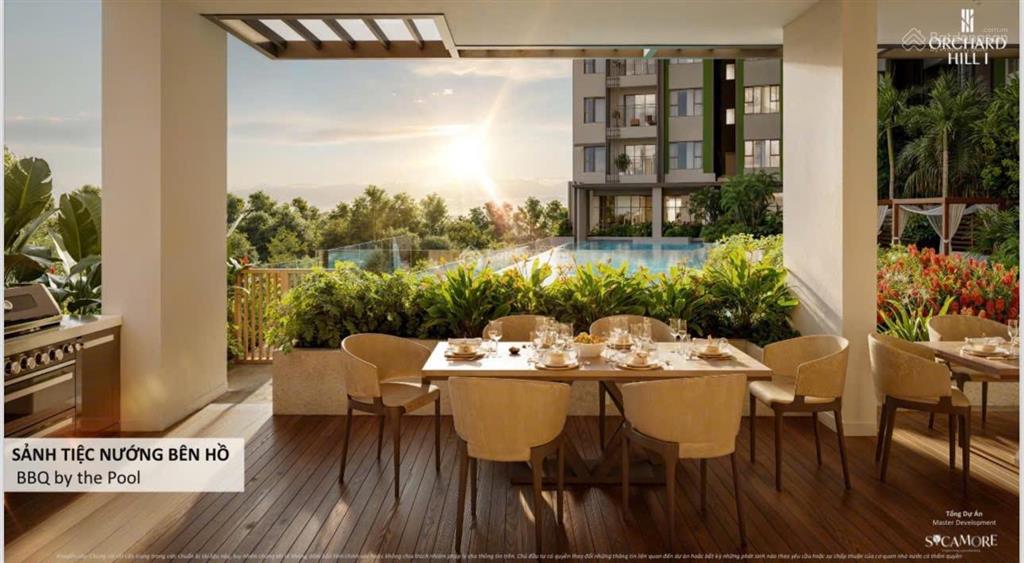 Orchard hill 3pn góc 125m2  view trực diện hồ bơi hướng đông nam giá 5.45 tỷ