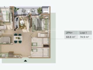 Cc cần ra hàng galia 2n + thiết kế 3n 2wc full nội thất, 3 hầm để xe, giá trên hdmb chỉ 72,3tr/m2