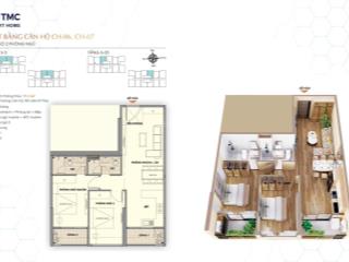 Căn góc tầng trung 2n2wc tmc smart home 74m² chỉ 6tỷ941 full nt, miễn 24th quản lý vận hành