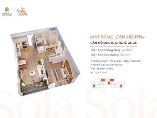 Cần tiền bán gấp 1pn+ tòa g1 sola park chỉ 2ty9 bp full nội thất liền tường, miễn phí 2 năm dịch vụ