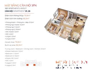 Ch 3n 76m2 giá tốt tại smart tây mỗ giá 5ty150 tòa g6 có 2 hầm để xe,full nội thất,mp dịch vụ 2 năm