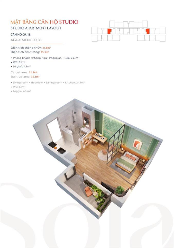 Chủ nhà bán bằng giá hdmb căn studio tòa g1 view nội khu full nội thất miễn phí 2 năm dịch vụ