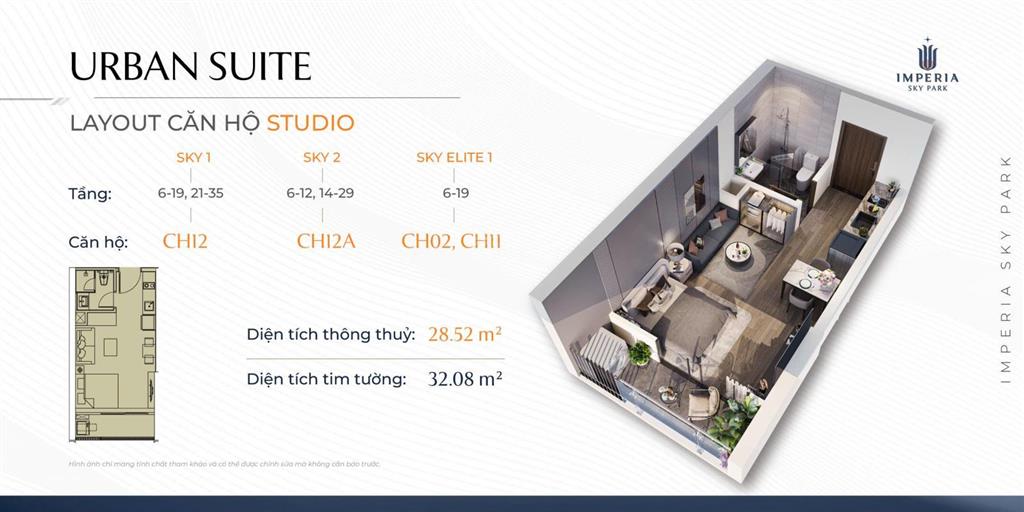 Cần bán studio 28.17m2 da sky park cạnh ga metro5, ký hdmb trực tiếp với cdt, full nội thất