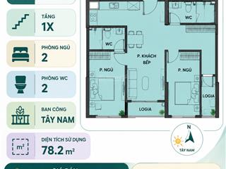 2n2wc the beverly vinhomes oceanpark, diện tích siêu rộng lên tới 78.3m2. giá giao dịch chỉ 4 tỷ8