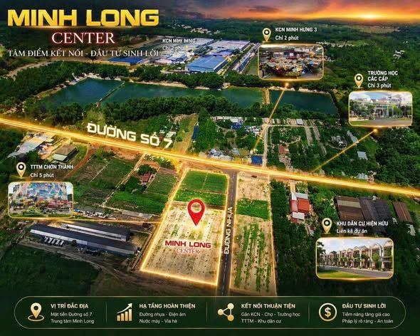 Bán DN tại Đường Số 7, Minh Long, Chơn Thành, 635 triệu, 225 m2 giá tốt hàng hiếm tại TP Đồng Nai