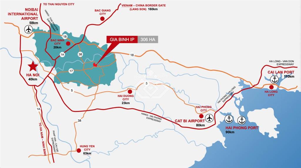 Cdt kcn gia bình i, bắc ninh dt 1ha| kết nối vđ4, ct hà nội  bắc giang