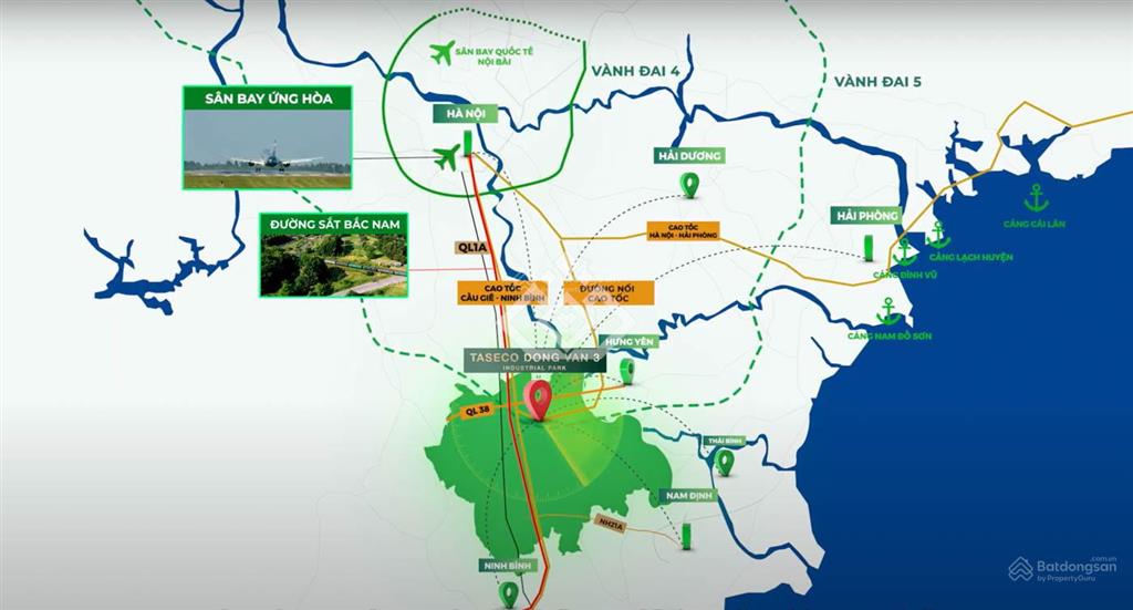 Trực tiếp cđt taseco khu công nghiệp đồng văn 3 hà nam bán đất từ 10.000m²  giá tốt nhất khu vực