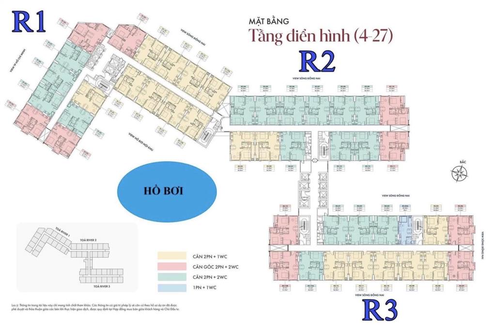 Bán căn 2pn view công viên hồ bơi  giá 1,989 tỷ  hướng đn  ck 3%  tt ~ 360tr ký hđmb