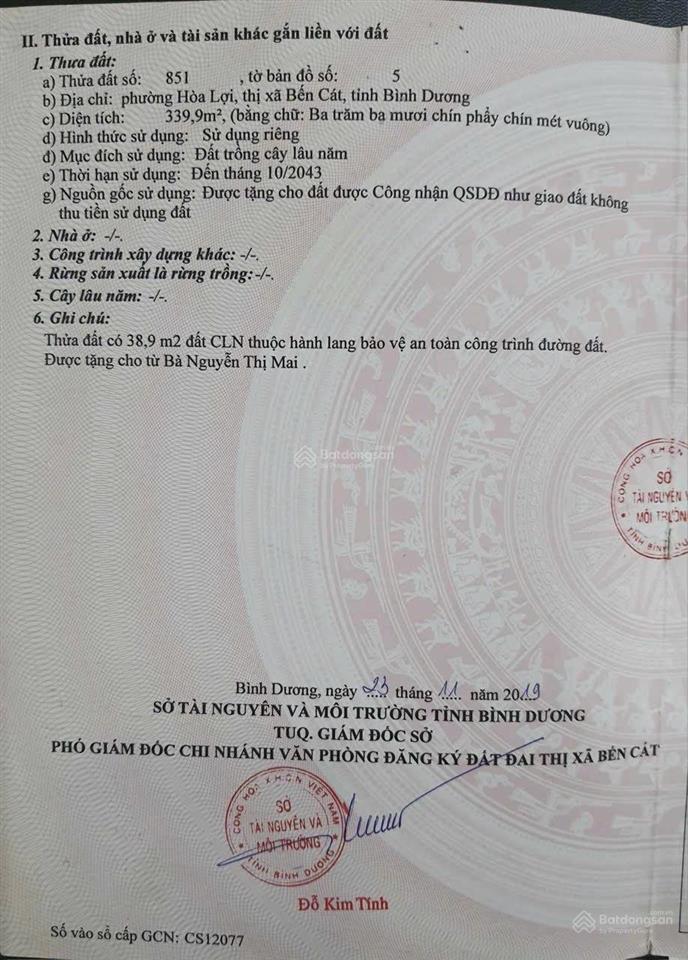 Bán đất mặt tiền đường hòa lợi 03 (nhựa), gần đt 741, diện tích 679,8m2, thổ cư 120 m2