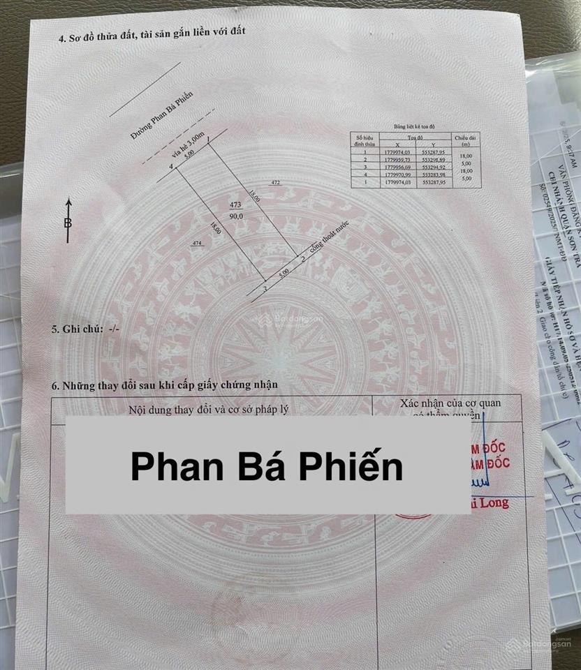 Bán đất phan bá phiến, cách biển mân thái 70m, giá tốt chưa qua đầu tư, 90m2 ngang 5m