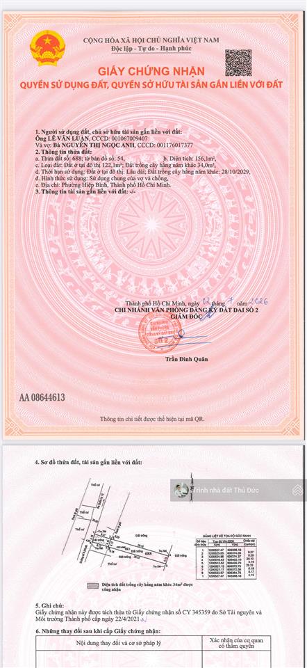Bán đất mặt tiền đường số 8, hiệp bình phước, thủ đức, giá cực chất 7,8 tỷ, 156m2 hot