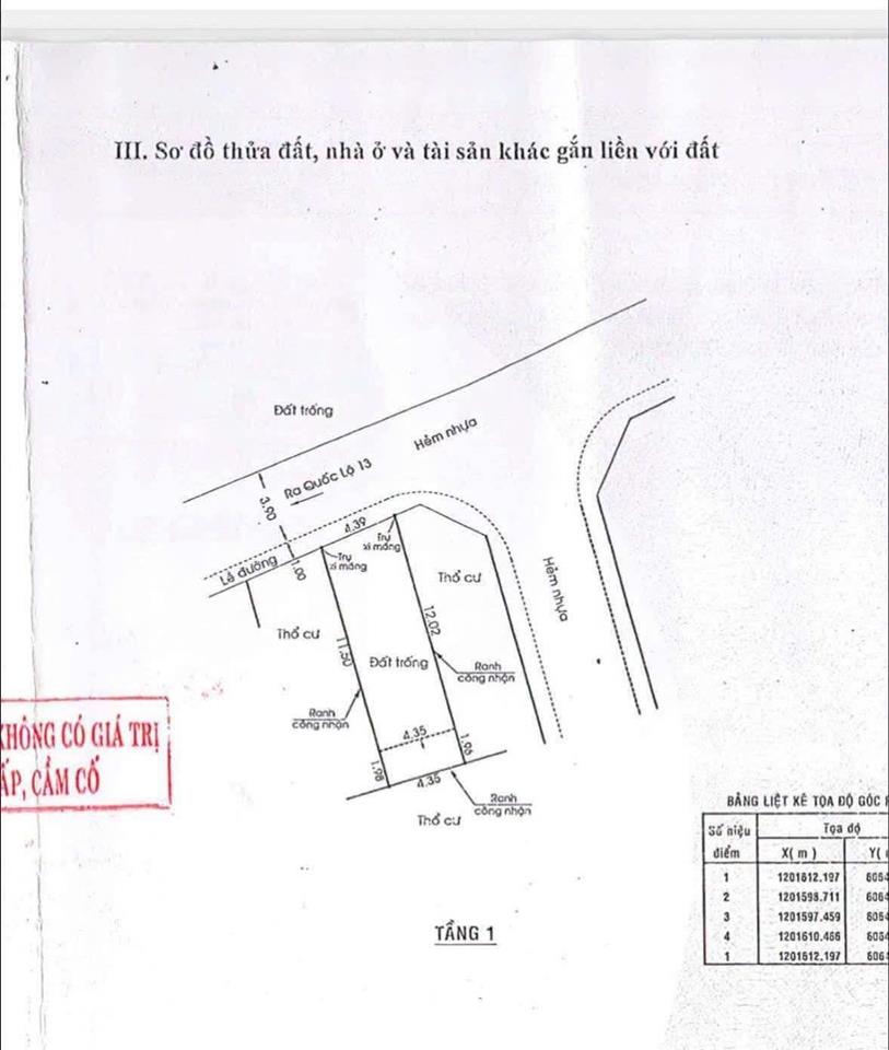 Bán đất tại quốc lộ 13, giá ưu đãi 4,5 tỷ, diện tích 60m2, hiệp bình phước, tp thủ đức