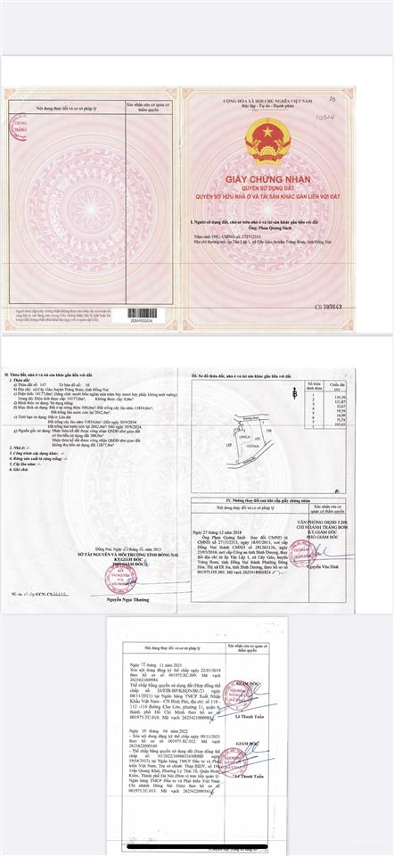 Đất cây gáo 2 mặt tiền đường nhựa và đại lộ trảng bom  bình minh lộ giới 40m