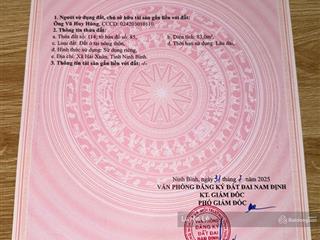 Em đang có 1 mảnh nhỉnh 1tỷ, diện tích 83m2, mt 7,5m siêu đẹp!