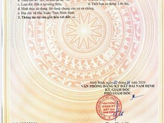 Gia đình em cần bán lô đất tại hải xuân  hải hậu  ninh bình, 92m2, mt 4,6m giá 1tỷ400tr