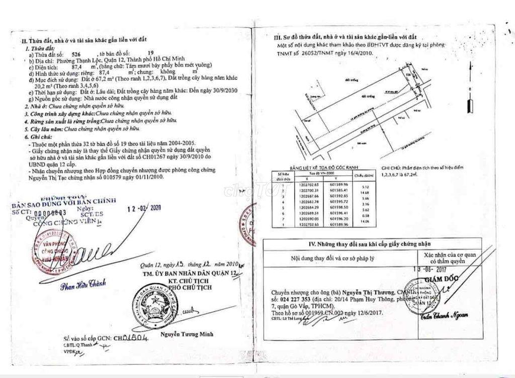 THẠNH LỘC 12 - 25 tỷ sale 5,1 TỶ CÒN 19,9 TỶ- l 1000M2  NGAY Trung tâm