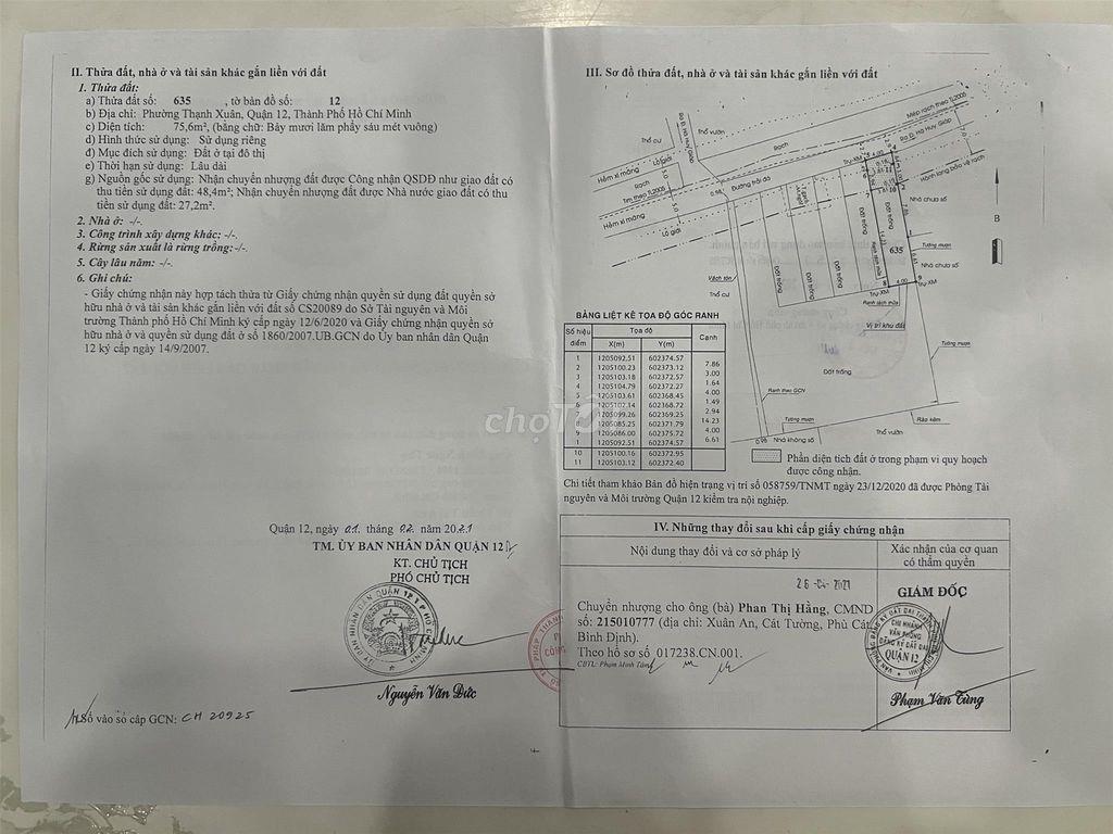 🔴 2,890 TỶ SỐC -TX51- ĐẤT SHR-NGAY CHỢ ĐƯỜNG, 75,6M2 THỔ CƯ, ĐƯỜNG 7M