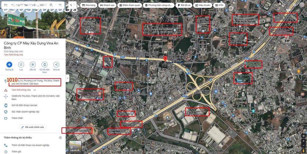 1000m2 ĐẤT MTiền Q.LỘ 1A - đối diện KHU ĐH N.LÂM , cách GA METRO 200m