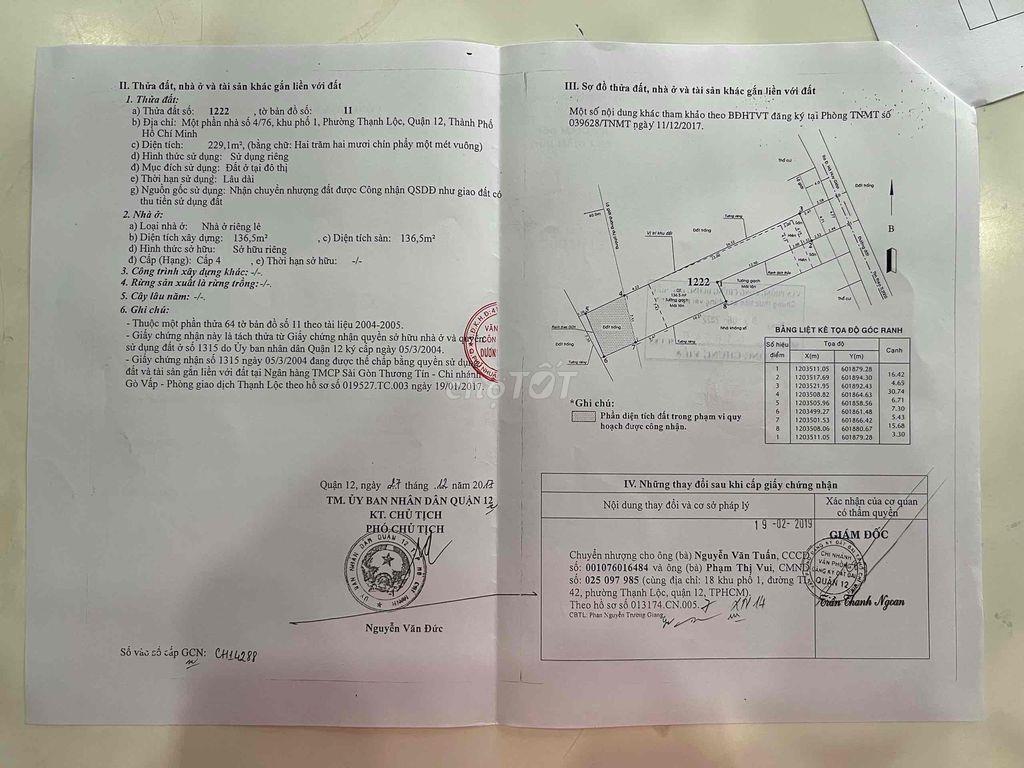 ĐẤT THẠNH LỘC 40, NGAY CỔNG TRƯỜNG HỌC TRẦN CAO VÂN-đường thông 7m