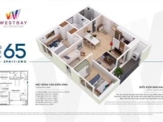 Căn góc 2n 2vs 65m2  toà westbay giá tốt nhất