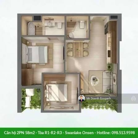Bán 2n2vs 58m² || toà onsen || full nội thất || giá tốt tt 4.7 tỷ