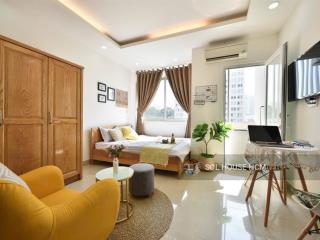 Căn hộ studio ban công, giặt riêng, dọn phòng 1l/tuần, ngay bộ công an, chợ thái bình q1