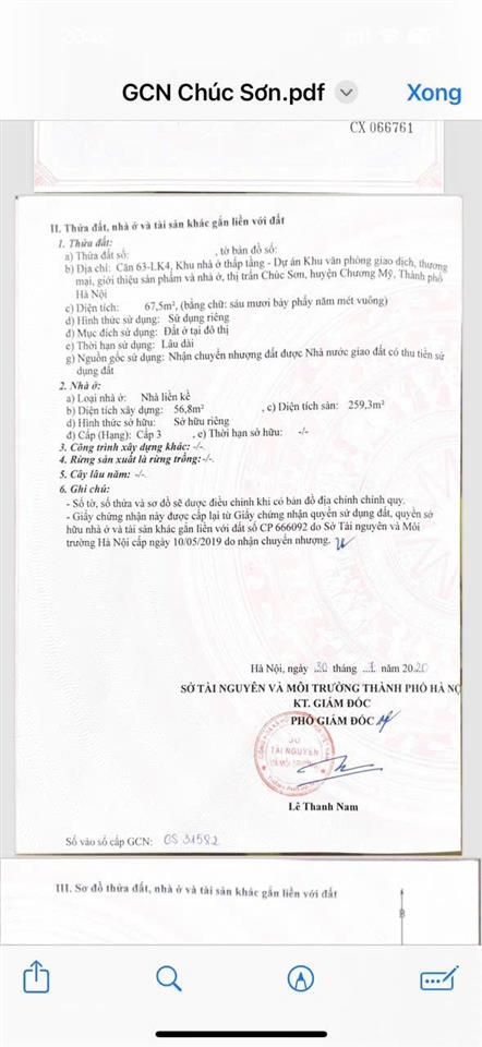 Lk4  63 lộc ninh giá tốt khu vực. khu vực đáng sống chúc sơn chương mỹ