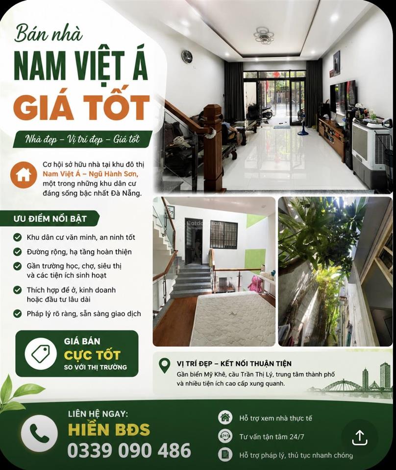 Bán nhà khu đô thị nam việt á giá tốt, vị trí đẹp